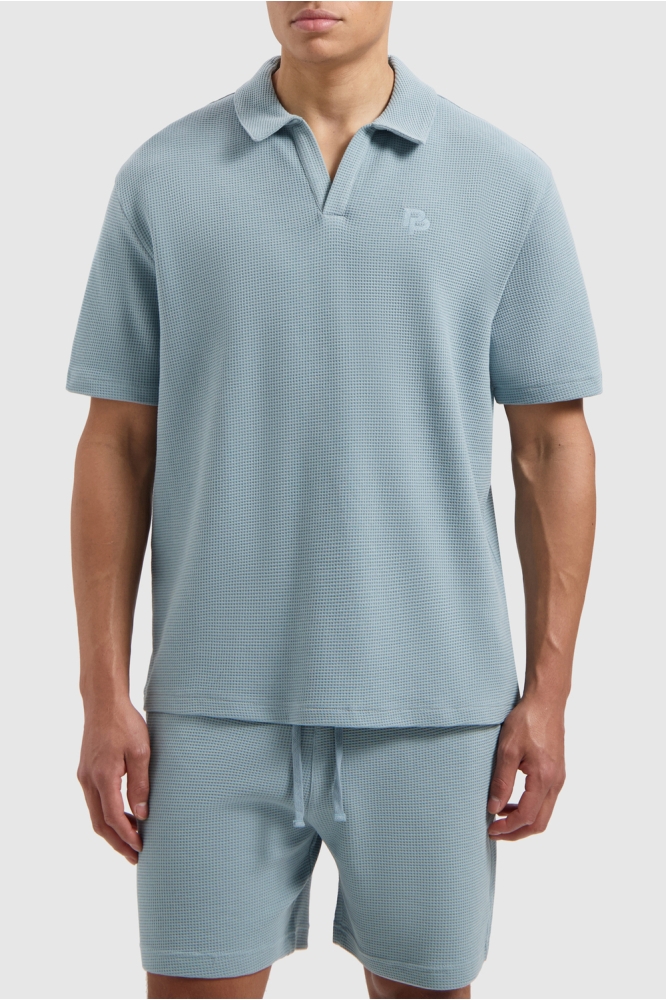 GESTRUCTUREERDE POLO 25010123 93 BLUE GREY